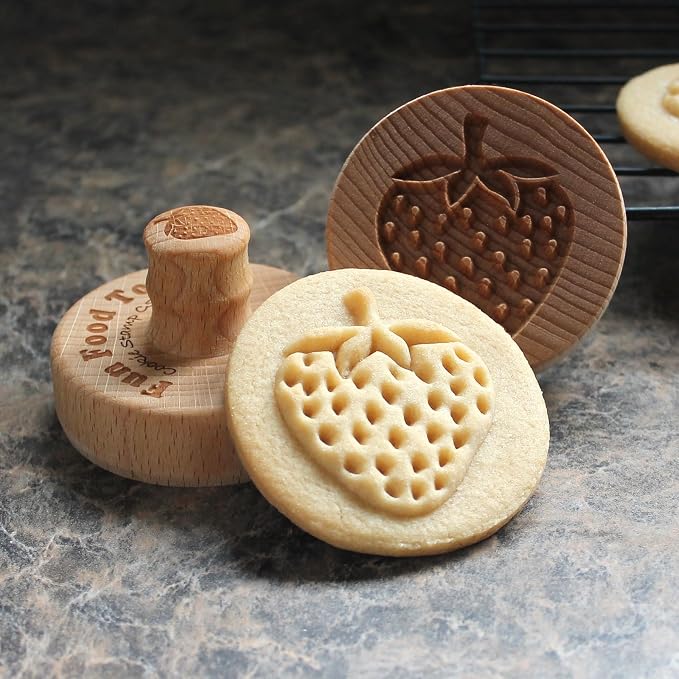 Wood Cookie Stamp, 2.5 Inch (Strawberry CS-135)