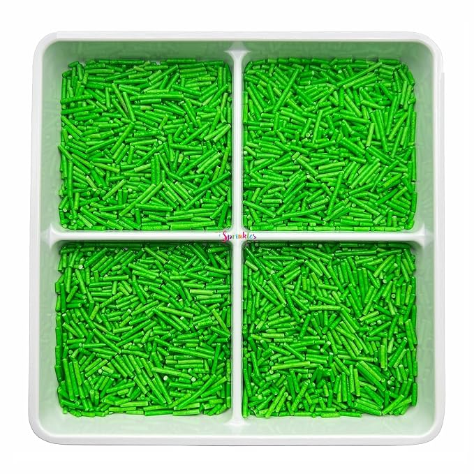 SE Si&Moos Grass Green Jimmies Sprinkles Green Grass Sprinkles for Cake Decorating Edible Crunchy Jimmies for Topping Ice Cream, Cookies, Cakes, Cupcakes, Dessert Decorating 3 OZ