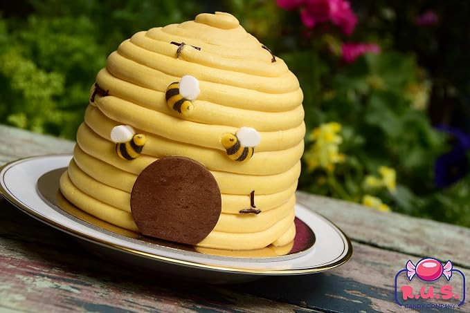 Bees Cakes Decorations- Bumble Bee Shaped Edible Hard Sugar Decorations, 48 pcs by R.U.S. Candy Company