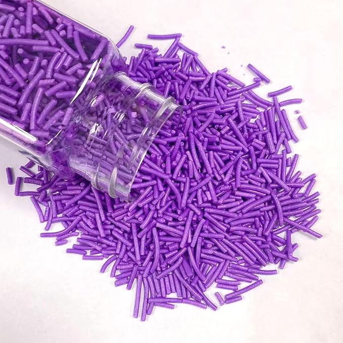 Sentovac Purple Jimmies Sprinkles Edible for Cake Decorating Purple Sprinkles Sugar Candy Cookie Cupcake Topper Ice Cream Baking Decorations Wedding Halloween Christmas Supplies 3.53oz