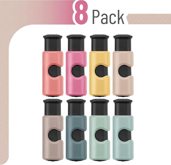 Mr. Pen- Squeeze and Lock Bread Bag Clips, 2.4 Inch, 8 Pack | Multicolor Squeeze Lock Clips, Reusable Bag Closures for Bread, Snacks, Coffee, Food Storage, Fits Thick and Thin Bags