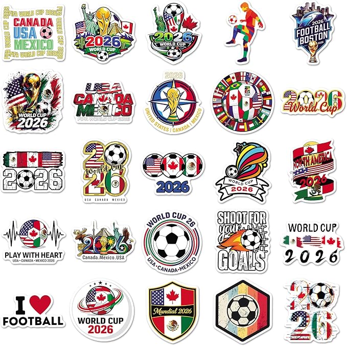 Soccer Stickers,50pcs World Cup Football Birthday Party Decorations Round Soccer Ball Goal Trophy Label Stickers Sports Game Party Favors Gift Bag Packaging Envelope Sealing Supplies (Soccer 4)