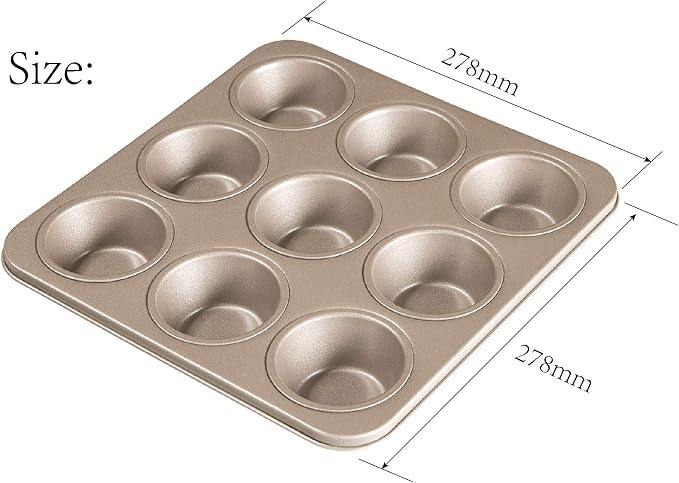 Carbon Steel Nonstick Bakeware Muffin Pan (9-Cup)