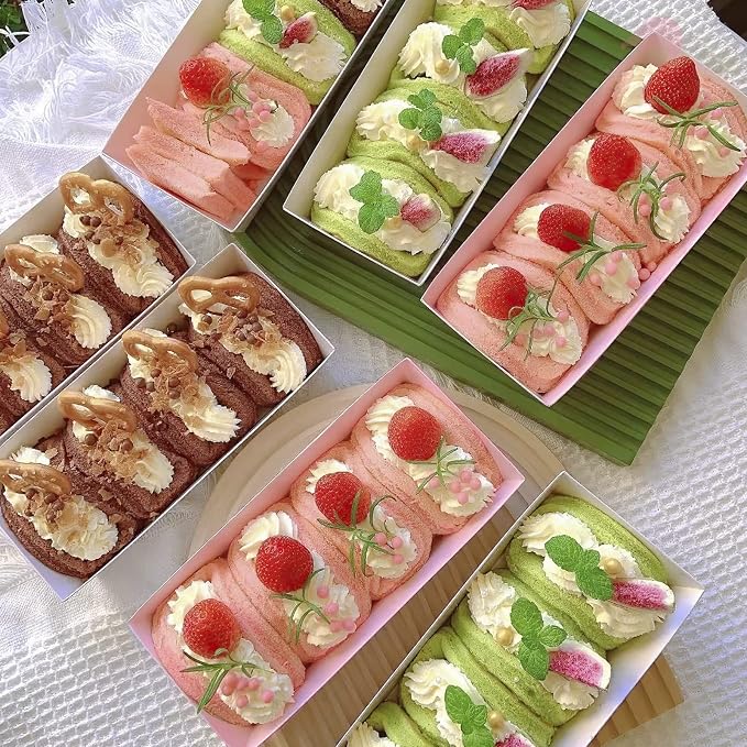 Ocmoiy Rectangle Charcuterie Boxes with Clear Lids, 100 Pack Pink Bakery Boxes, Cookie Boxes, Small Treat Boxes for Pastry, Sandwich, Cupcakes, Strawberries, Dessert To Go