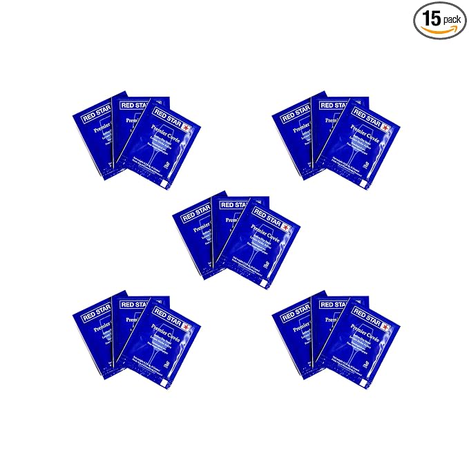 Craft A Brew - Red Star Premier Cuvee Wine Yeast - Fast, Clean, Neutral Dry Wine Yeast - For Reds, Whites & Sparkling Wines - Ingredients for Home Fermenting - Wine Making Supplies - 15 Pack
