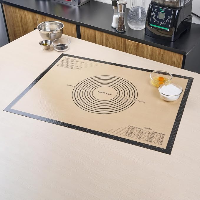 Restaurantware Non-Stick Baking Mat - 1 Count 23.6 x 31.5 Inches Silicone Reusable Baking Sheet - Anti-Slip Dough Mat - Black