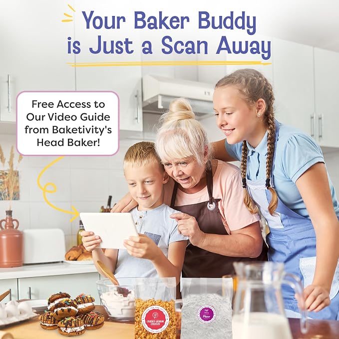 Baketivity x Duff Goldman S’mores Sandwich Cookies Kit Kids Baking Set Cooking Kits for Kids with Premeasured Ingredients, Decorating Supplies, STEM Activities - Baking Sets for Girls, Boys Ages 6-12