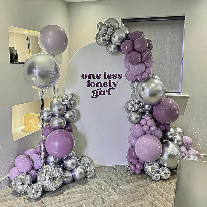 120pcs Dusty Purple Balloons 18 12 10 5 inch Purple Balloons Different Sizes Balloon Arch Kit for Boho Bridal Baby Shower Wedding Birthday Party Decorations