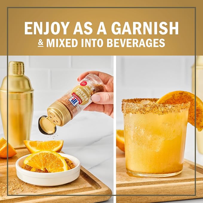McCormick Finishing Sugar, Spiced Orange, Limited Edition, Bright Citrus Flavor with Warm Spices, For Muffins, Pie, Cocktails, Cider, Tea, and More, 3.7 oz (Pack of 2)