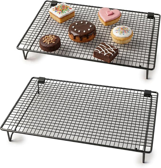 2-Pack Cooling Racks for Cooking and Baking, Wire Cookie Cooling Rack for Baking, Non-Stick Cookie Racks Cooling