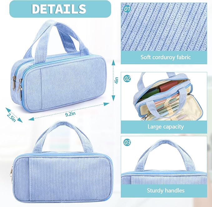 Jutom 39 Pcs Aesthetic Book Annotation Kit Highlighter with Case Bag Gel Pen Transparent Sticky Note Taking Bible Supplies(Light Blue,Classic Style)