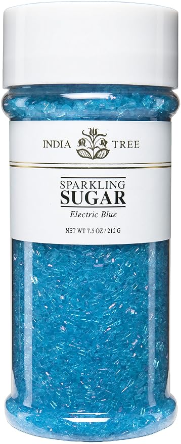 India Tree Blue Sparkling Sugar, 7.5 oz | Vibrant Decorating Sugar for Baby Showers, Winter & Celebrations