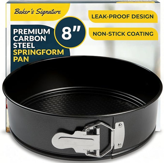 Cheesecake Pan 8 Inch Carbon Steel With Removable Bottom – Leakproof Design, Nonstick Coating Springform Pan – Durable Cake Mold With Secure Latch, Even Heat Cheese Cake Pans For Baking