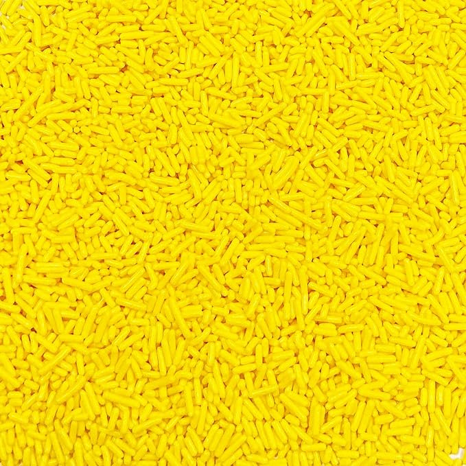 Homipooty Yellow Soft Jimmies Sprinkles Edible Candy Jimmies Sprinkles for Cake Decorating 78g/2.75oz Cookie Cupcake Topper Ice Cream