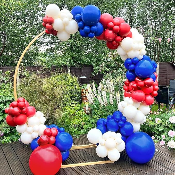 Red White and Blue Balloons Garland Arch Kit 154pcs 4th of July Decorations with Confetti Latex Balloons for Independence Day Graduation Baseball Birthday Party Decorations