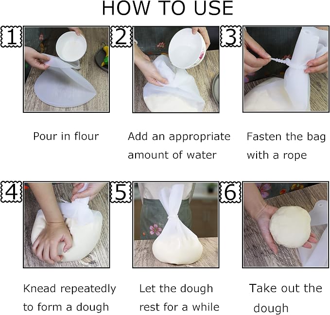 Silicone Kneading Dough Bag | Versatile Dough Mixer for Bread, Pastry, Pizza & Tortilla | Premium Silicone Bakeware | Best Multifunctional Cooking Tool (Large-3000ml)