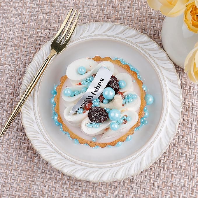 Pearl Sprinkles for Cake Decorating, 4 Sizes Sugar 130g/4.6oz, Cupcake, Ice Cream, Donuts, Macaron Toppings Supplies (2mm, 4mm, 7mm, 1cm) (Light Blue)