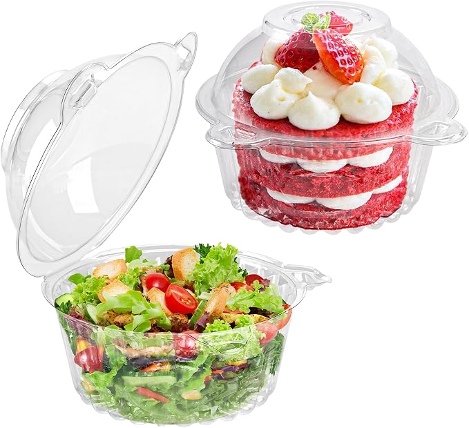 NPLUX 150 Pack Individual Cupcake Containers Plastic Cupcake Holders Deep Dome Muffin Containers