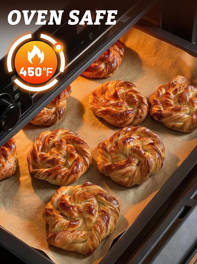 SMARTAKE 300 Pcs Parchment Paper Baking Sheets, 9x13 Inches Non-Stick Precut Baking Parchment, for Baking Grilling Air Fryer Steaming Bread Cup Cake Cookie and More (Unbleached)