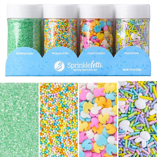 Sweets Indeed Sprinkles, 4 Pack, Edible Sprinkle Mix, Perfect for Cake Decorations, Baking, Ice Cream, Cookies, Cupcake Topper (Easter)