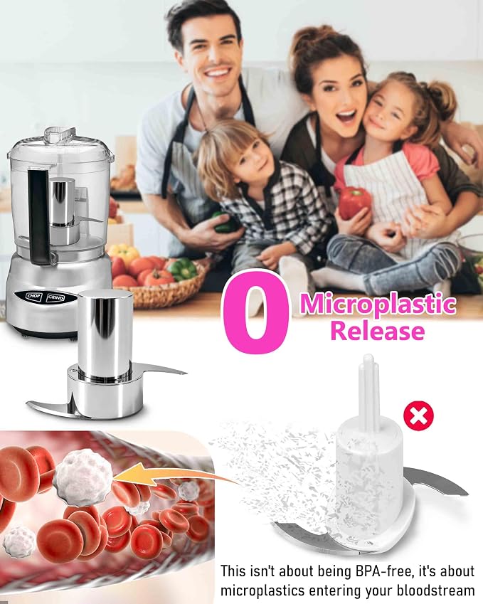 DLC-4CBN & CH-4CB Blade for 4-Cup Cuisinart Mini Prep Plus Food Processors | Less Microplastic - Resists Cracking, Chipping, Flaking - Easily Handle Hard Ingredients - Effortless Cleanup - Durable