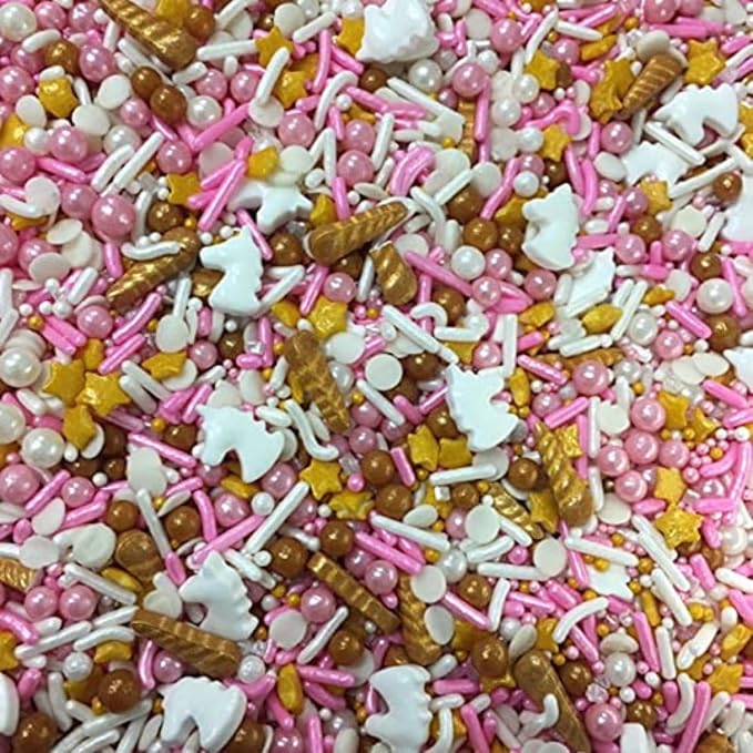 COOL MOM SPRINKLES Girl Birthday Sprinkles (4 oz.) – Themed Sprinkles for Decorating Birthday Cakes, Cupcakes, Cookies & Desserts – Mixed in the USA/Gluten-Free (Pink Unicorn)