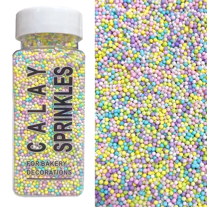 PhilaeEC Easter Nonpareils Sprinkle 2mm Mini Peals Spring Mix Sprinkle Edible for Cake Decoration Cupcake Topper Cookie Baking Decorations St Patricks Easter Supplies