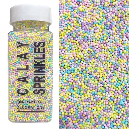 PhilaeEC Easter Nonpareils Sprinkle 2mm Mini Peals Spring Mix Sprinkle Edible for Cake Decoration Cupcake Topper Cookie Baking Decorations St Patricks Easter Supplies