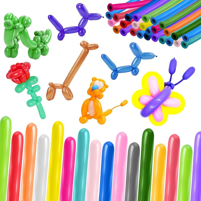 ZNHIS 260 Balloons Kit - 100pcs Long Matt Color Mix for Balloon Arch and Animals - Random Colors
