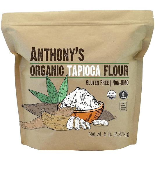 Anthony's Organic Tapioca Flour Starch, 5lbs, Gluten Free & Non GMO