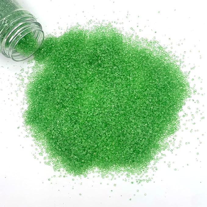 Edible Green Sanding Sugar Sprinkles Cupcake Cake Toppers, Celebrations Candy Pearls Shaker Jar Wedding Party Cake Dessert Food Decoration Supplies 3.2oz(Green)