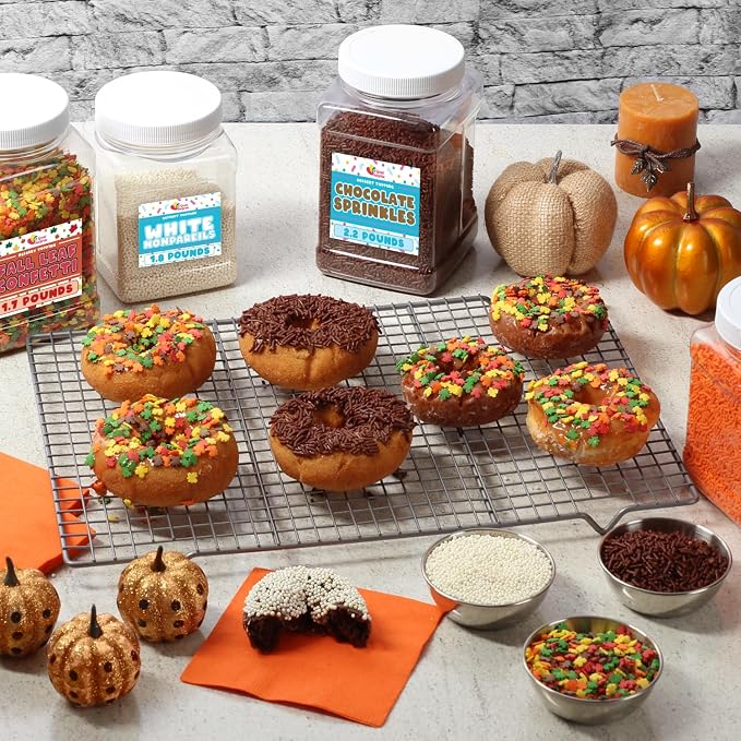 Thanksgiving Sprinkles - 1.2 Pounds - Fall Leaf Sprinkles for Baking - Autumn Leaf - Autumn Toppings for Cupcakes, Cookies, Cake Decorating