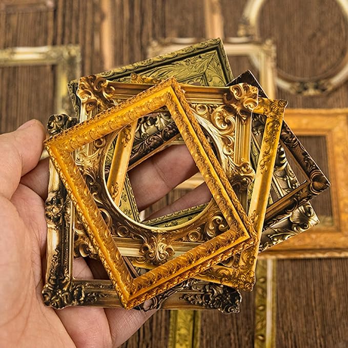 100 Pcs Vintage Frame Stickers Metallic | Scrapbooking Stickers for Journals, Planners, Junk Journals, Wedding Albums | Scrapbook Supplies & Decorations