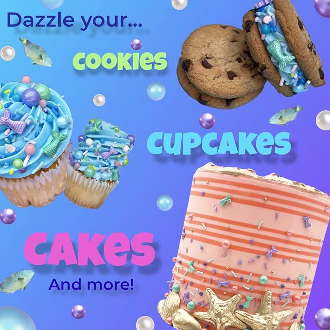 Sprinkles | Mermaid Sprinkles | 4 oz | Cupcake Sprinkles | Cake Sprinkles | Purple and Teal Sprinkles | Manvscakes