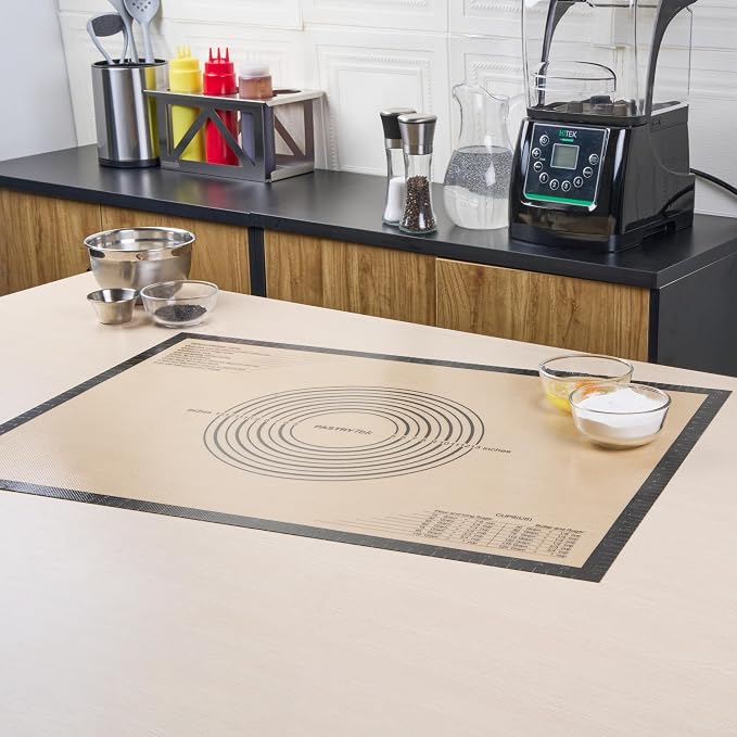 Restaurantware Non-Stick Baking Mat - 1 Count 23.6 x 31.5 Inches Silicone Reusable Baking Sheet - Anti-Slip Dough Mat - Black