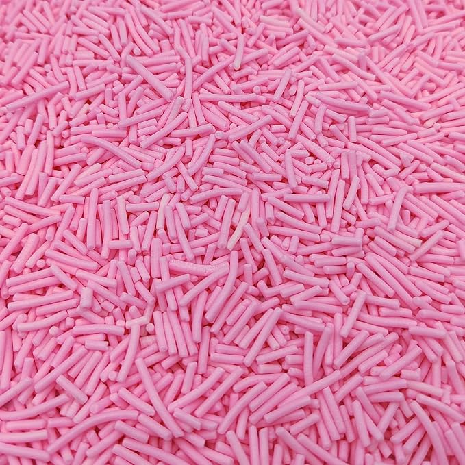 Jimmies Sprinkles, Edible Jimmy Sprinkles, Pink Crunchy Jimmies Mix for Cake Decorating, Edible Cookie Cupcake Decorations for Valentines Baking and Holiday Party Treats