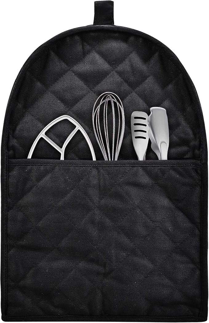 Stand Mixer Cover compatible with Kitchenaid Mixer, Fits All Tilt Head & Bowl Lift Models,The Fabric Is Pure Cottot,Soft, Not Easy to Fade, Not Easy To Pilling. (Fits for 6-8 Quart, Black)