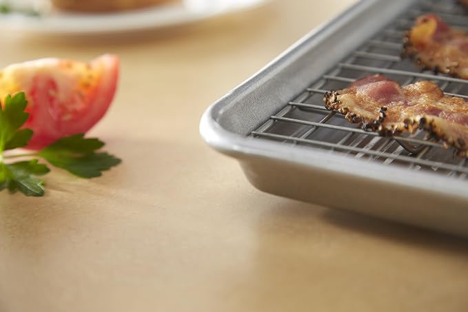 USA Pan Half Sheet Bakeable Cooling Rack, Steel Nonstick Wire