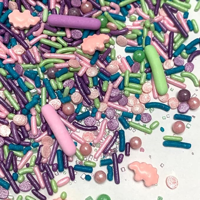 COOL MOM SPRINKLES Pink Dinosaur Sprinkles (4 oz.) – Dinosaur Themed Sprinkles for Decorating Birthday Cakes, Cupcakes, Cookies & Desserts – Mixed in the USA/Gluten-Free