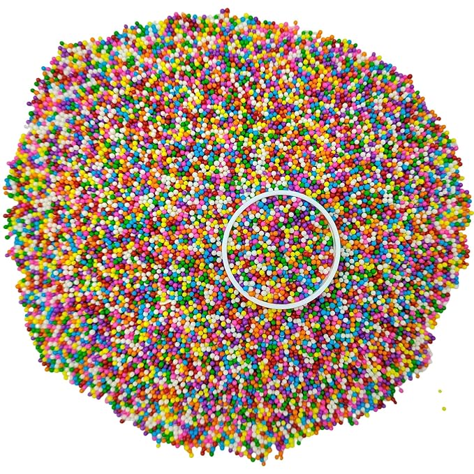 Colorful Sprinkles Rainbow Nonpareils Sprinkles Edible Mini Pearl Sprinkle for Cake Decorations, Baking, Ice Cream, Cookies, Donuts and Lollipops - 2mm Sugar Pearls