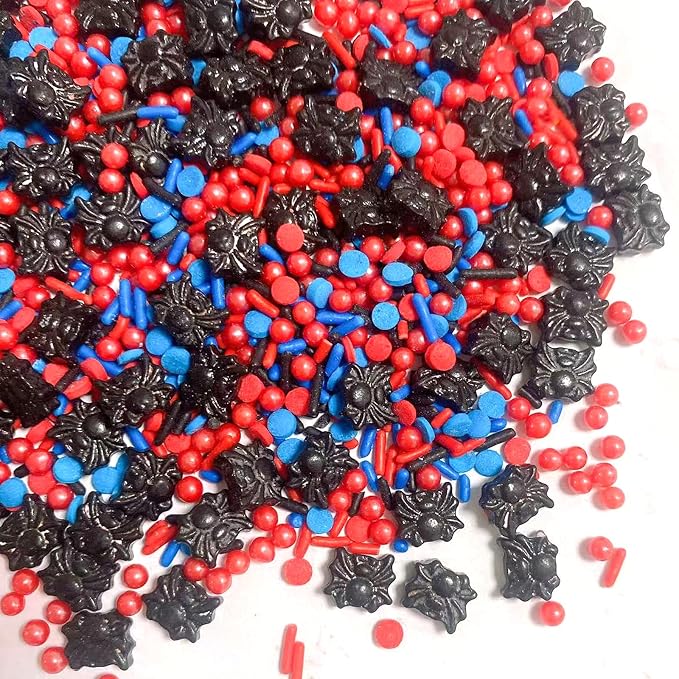 Sentovac Spiderman Sprinkle Edible Cake Decorations Red and Blue Sprinkle for Cake Cupcake Topper Cookie Baking Decorations Wedding Party Valentine Birthday Supplies