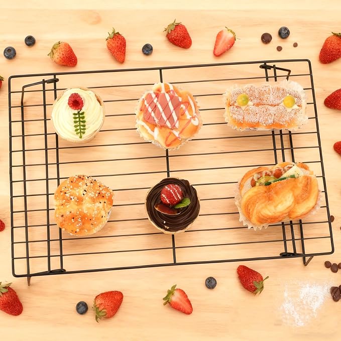 3 PCS Baking Cooling Rack, Stainless Steel, Stackable 15.7 x 9.8 inch Cooking Cooling Racks for Roasting Grilling