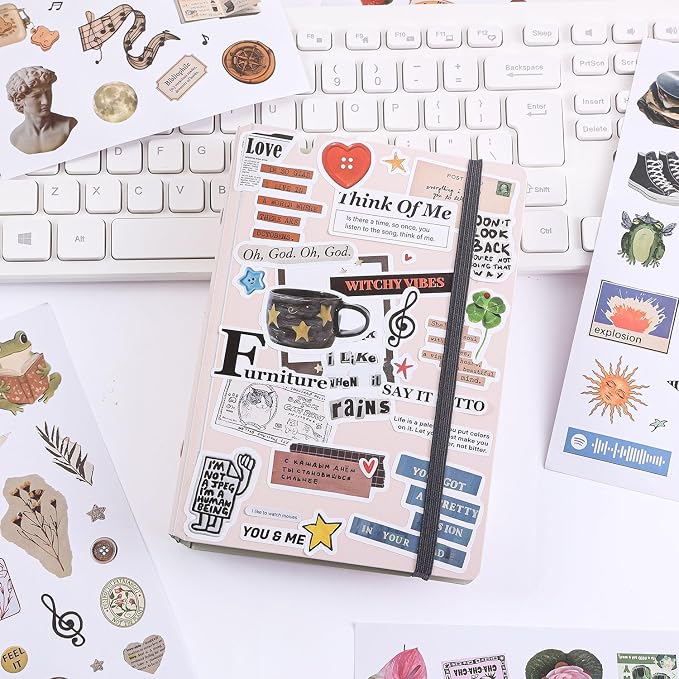 Girl's Korean Sticker Book, Food and Daily Life Theme - 1300+ Cute Dream Style Foodie Stickers, for DIY Scrapbooking Journaling Handbook Decoration Pink