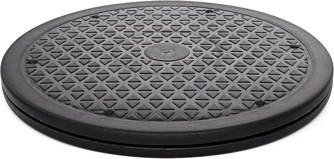 12 Inch Lazy Susan Turntable Organizer, Non Skid Large Lazy Susan Turntable for Cabinet, Computer or Laptop, Plastic Turn Table, Black, 1 PC