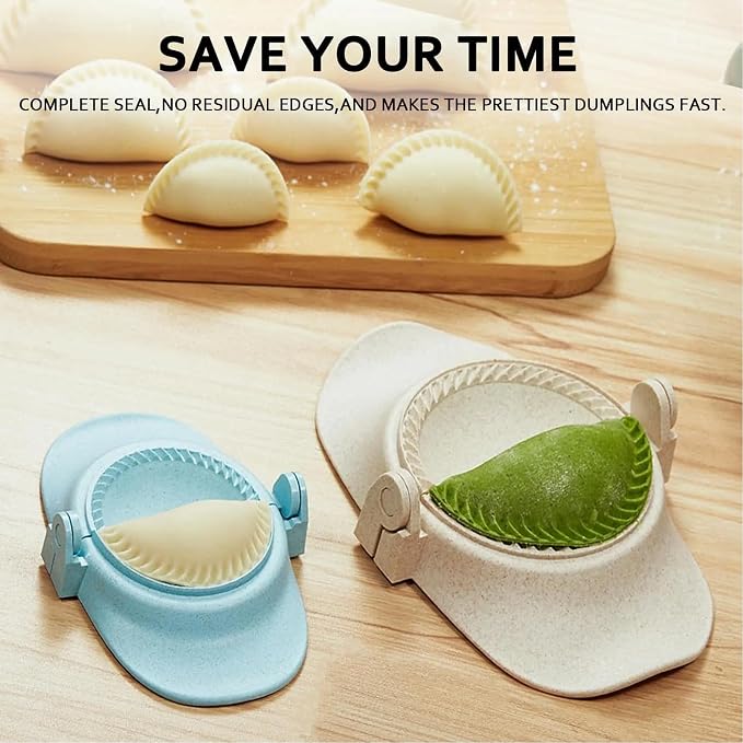 Dumpling Maker Set with Dough Cutter and Empanada Press Mold - Effortlessly Make Perfect Dumplings, Calzones, Pierogi, Pastelitos and More (4" + 3" + 2.6")