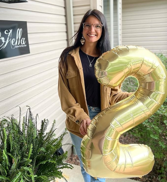 Light Gold Number 3 Balloon 40 Inch, 3rd Birthday Celebration Supplies for Girls Boys Women Men, 3 Balloon for Girls Boys Theme Party