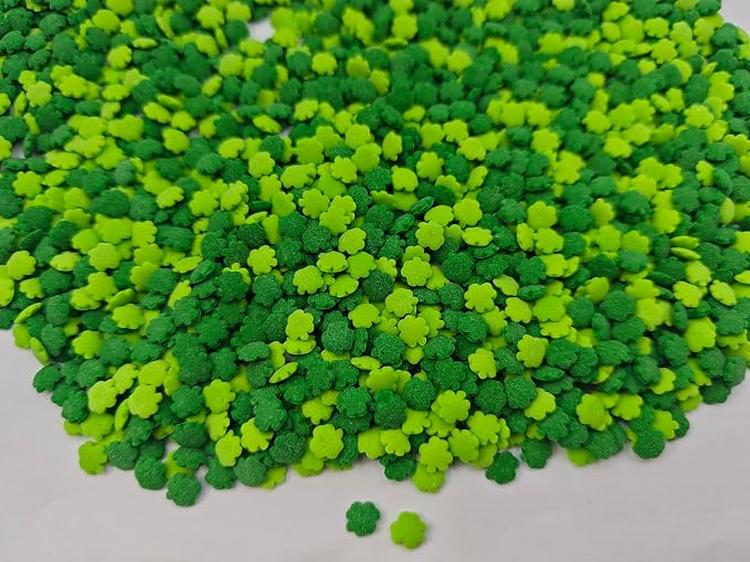 Edible St. Patricks Day Sprinkles, Mini Green&Dark Green Shamrock Sprinkles Clover for Ice Cream Cupcakes Baking Cookies Cake Topping and Cake Decorating, 3.4 oz