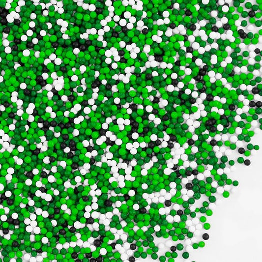 St. Patrick's Day Sprinkles 4.6 Oz /130g Green Sprinkle for Cake Decorating | Edible White Green Mini Pearls Sprinkles Sweet Luck Sprinkles for St. Patrick's Day Christmas Themed Cake Cupcake Toppings