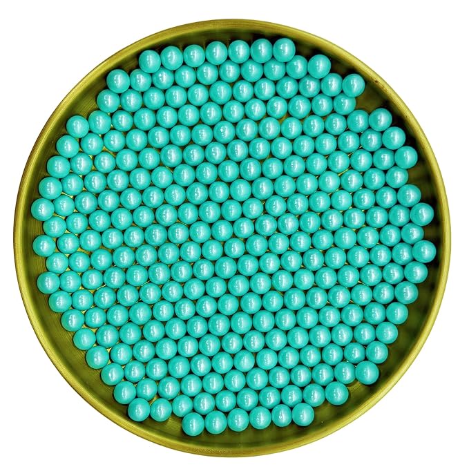 Edible Peacock Green Pearl Sugar Sprinkles Candy 7mm Mini Pearls Cake Decorations Cupcake Toppers Cookie Decorating Perfect for Wedding Party Valentine Halloween Christmas Supplies 3OZ