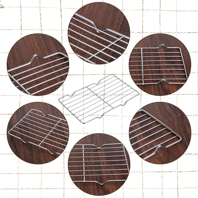 Wire Rack for Baking Sheet, Stainless Steel Cooling Rack with Legs Grilling Cooking Racks Heavy Duty Wire Grate Oven Roasting Racks Rectangle Cooling Racker for Baking Roasting Grilling (8.5"X5.3")